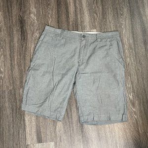 Vintage J CREW Shorts Mens Size 34 Lenin Blend Chino Gray Flat Front Casual Golf